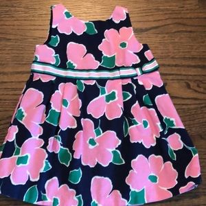 Janie & Jack Navy, Green & Pink Floral Dress